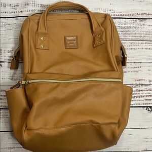 Kah&Kee Women’s Leather Backpack/ Camel Beige